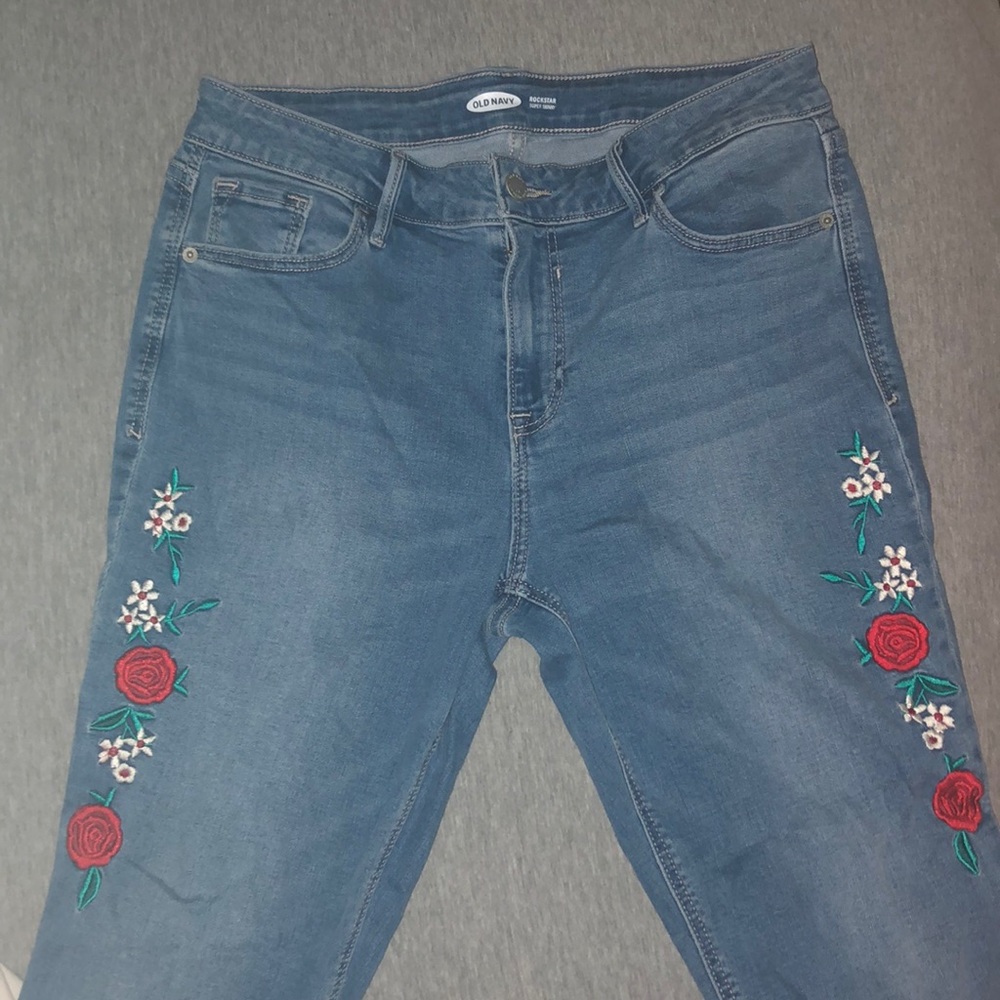 Old Navy Rockstar Embroidered Jeans